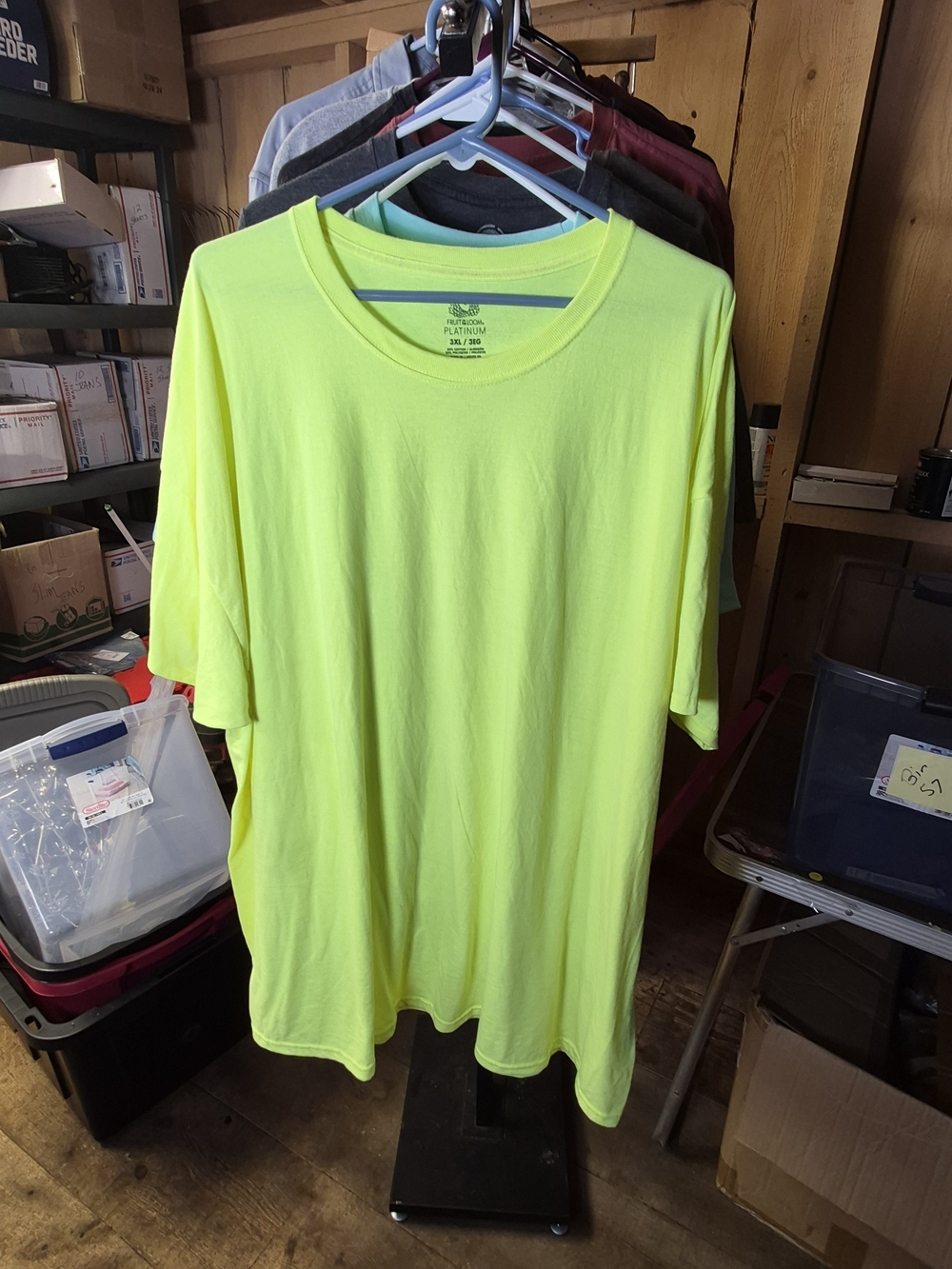 Fruit of the Loom High-Visibility Neon Yellow Short Sleeve Crew T-Shirt Bin 57
